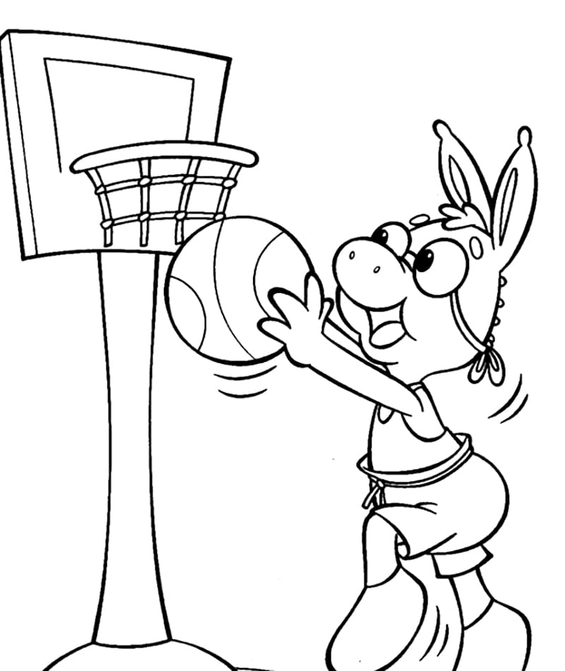 Desenho Conselheiro Jogando Basquete para Colorir e Pintar
