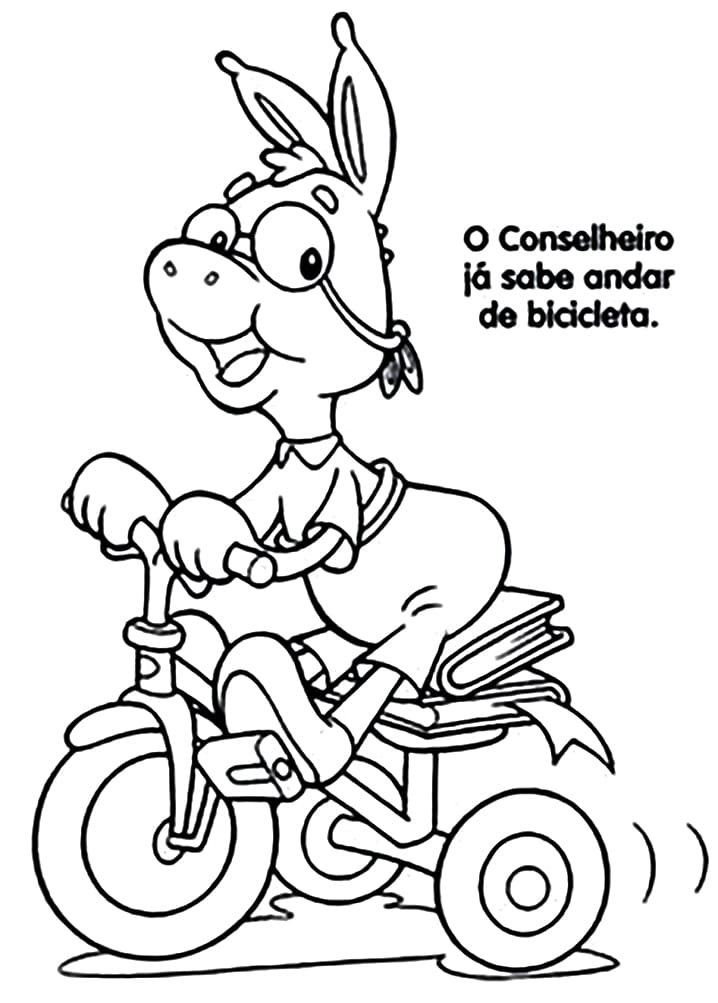 Desenho de Conselheiro Andando de Bicicleta para Colorir Download e Pintar
