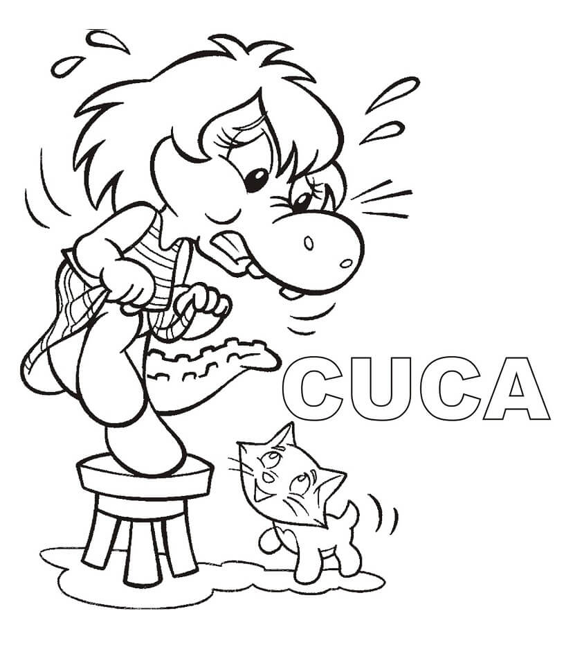 Desenho de Cuca Grátis Download para Colorir e Pintar