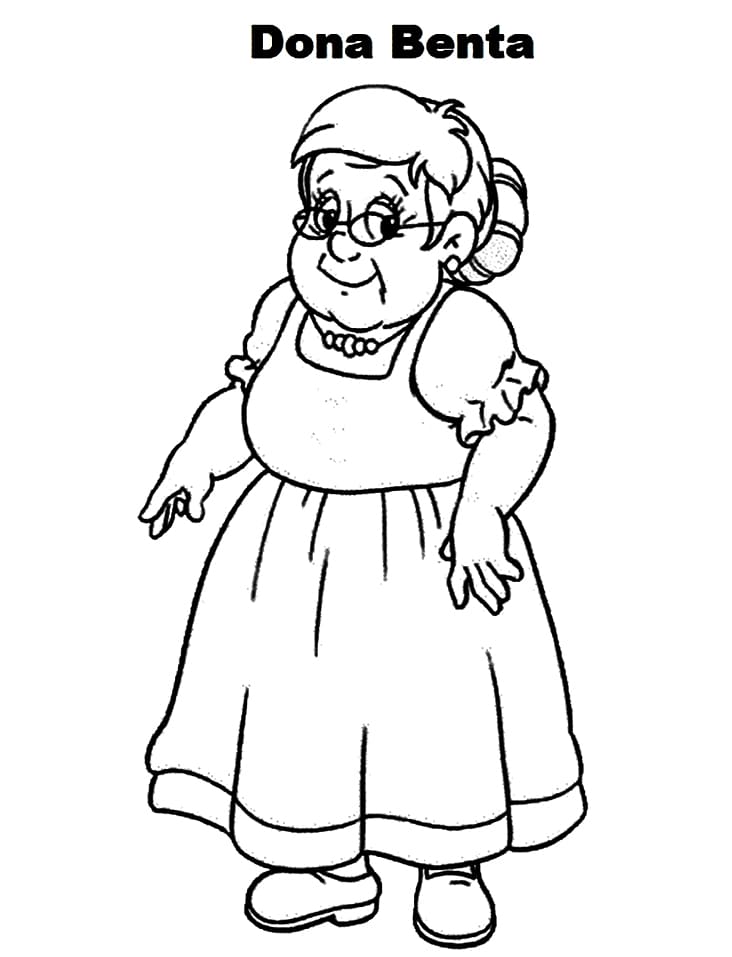 Desenho de Dona Benta Grátis para Colorir e Pintar