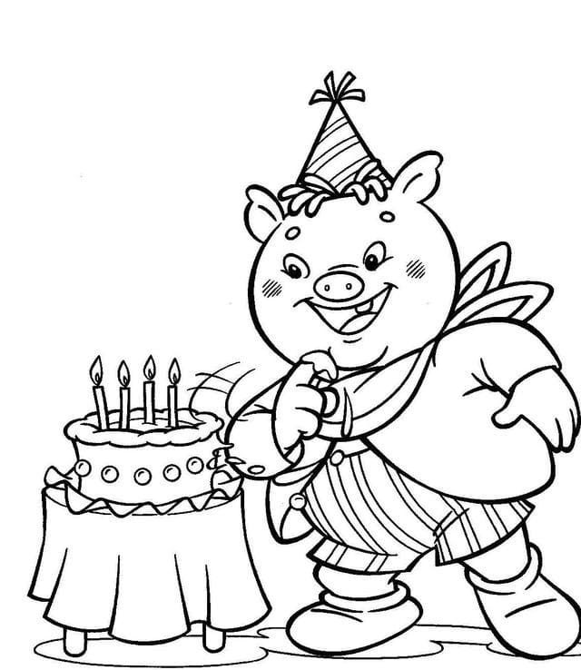 Desenho de Marques de Rabico Festa de Aniversário Pdf para Colorir e Pintar