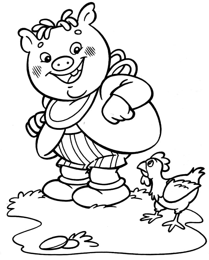 Desenho de Rabico Download para Colorir e Pintar