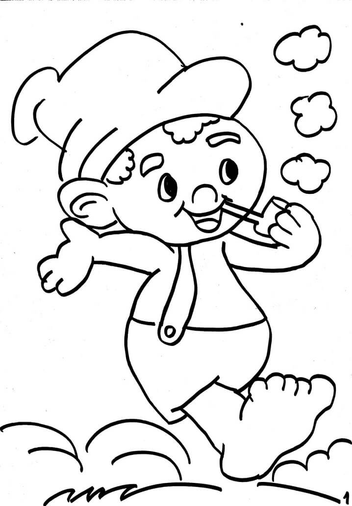 Desenho de Saci Download para Colorir e Pintar