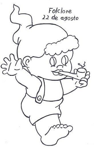 Desenho de Saci Grátis para Colorir e Pintar