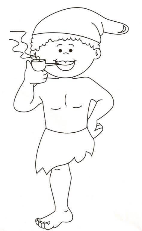 Desenho de Saci Imprimivel Pdf para Colorir e Pintar