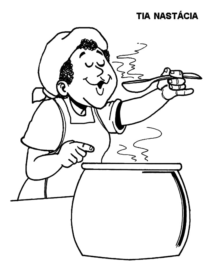 Desenho de Tia Nastacia Download para Colorir e Pintar