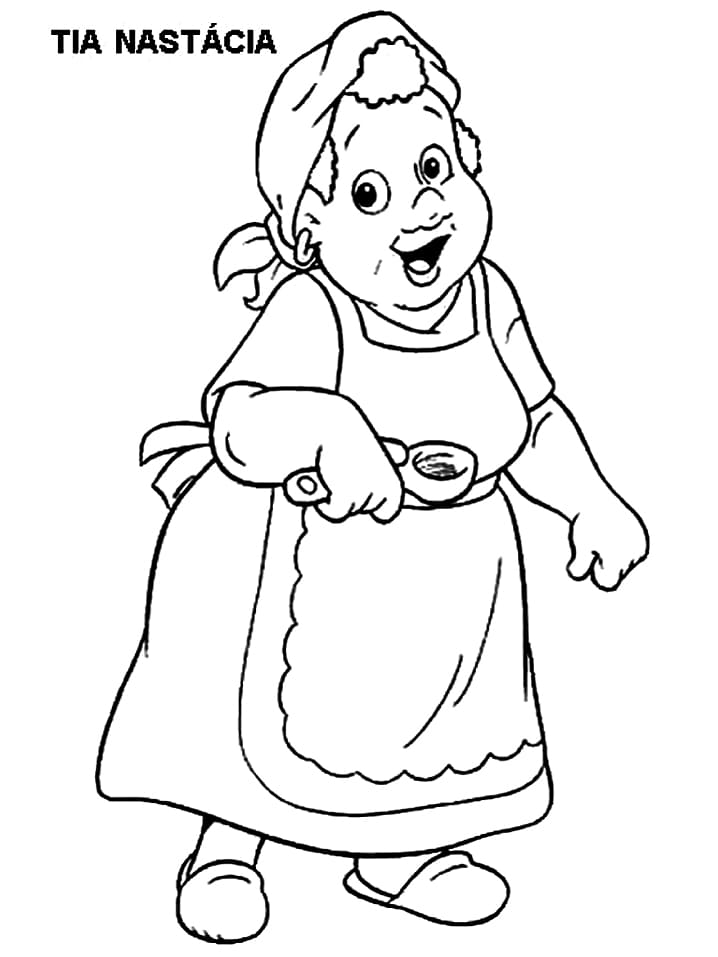 Desenho de Tia Nastacia Grátis para Colorir e Pintar