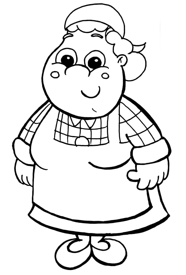 Desenho de Tia Nastacia Imprimivel para Colorir e Pintar