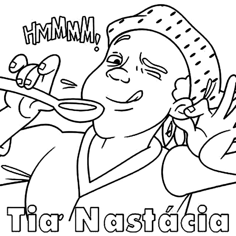 Desenho de Tia Nastacia para Colorir Pdf Grátis e Pintar