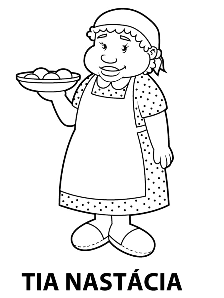 Desenho de Tia Nastacia Pdf para Colorir e Pintar