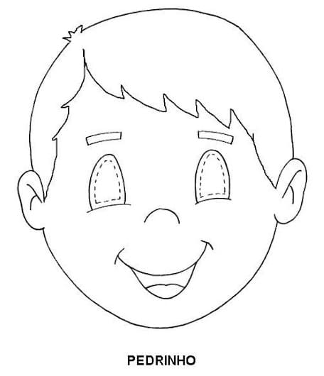Desenho Máscara da Pedrinho para Colorir e Pintar