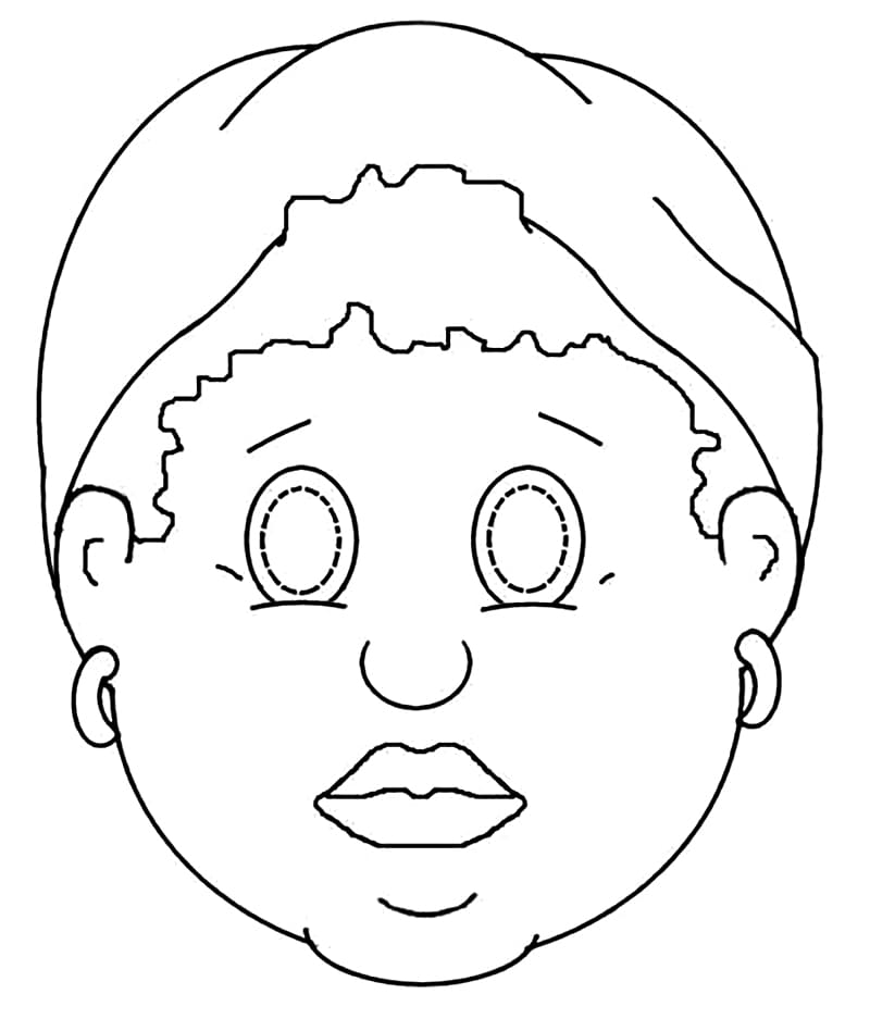 Desenho Máscara da Tia Nastacia para Colorir e Pintar