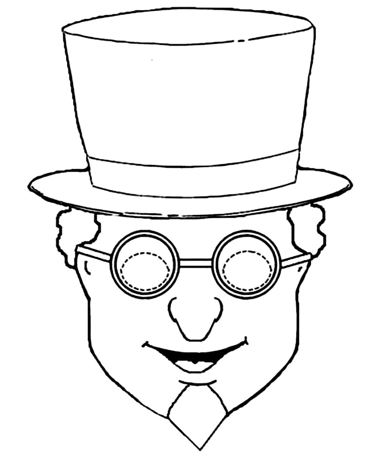 Desenho Máscara Visconde de Sabugosa para Colorir e Pintar