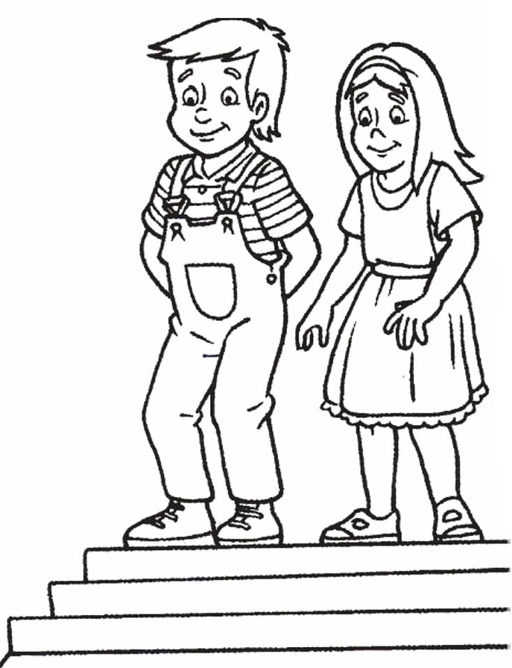 Desenho Pedrinho e Narizinho para Colorir e Pintar