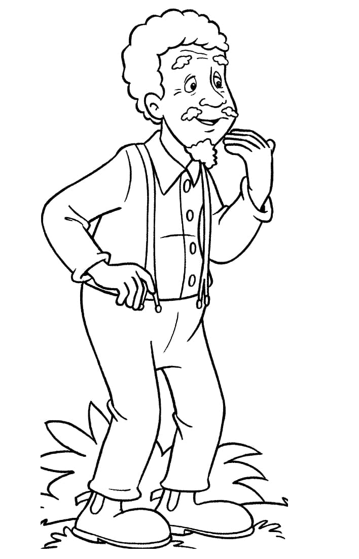 Desenho Tio Barnabé Feliz para Colorir e Pintar