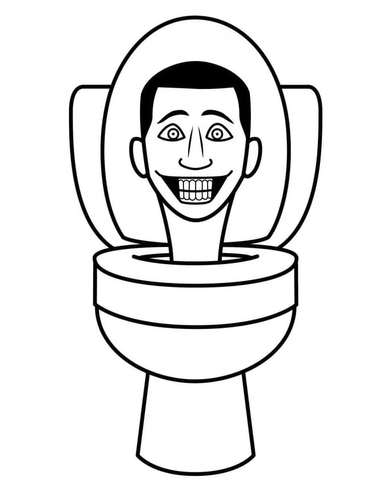 Desenho de Skibidi Toilet Grátis para Crianças de 1 Ano para Colorir e Pintar