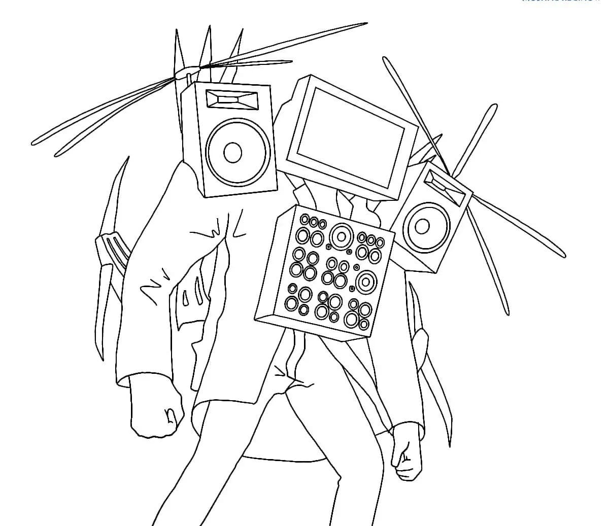 Desenho de Skibidi Toilet Grátis para Crianças de 5 Anos para Colorir e Pintar