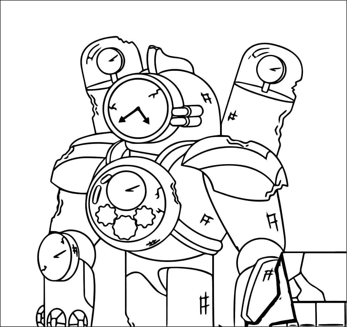 Desenho de Skibidi Toilet Titan Clock Man para Colorir e Pintar