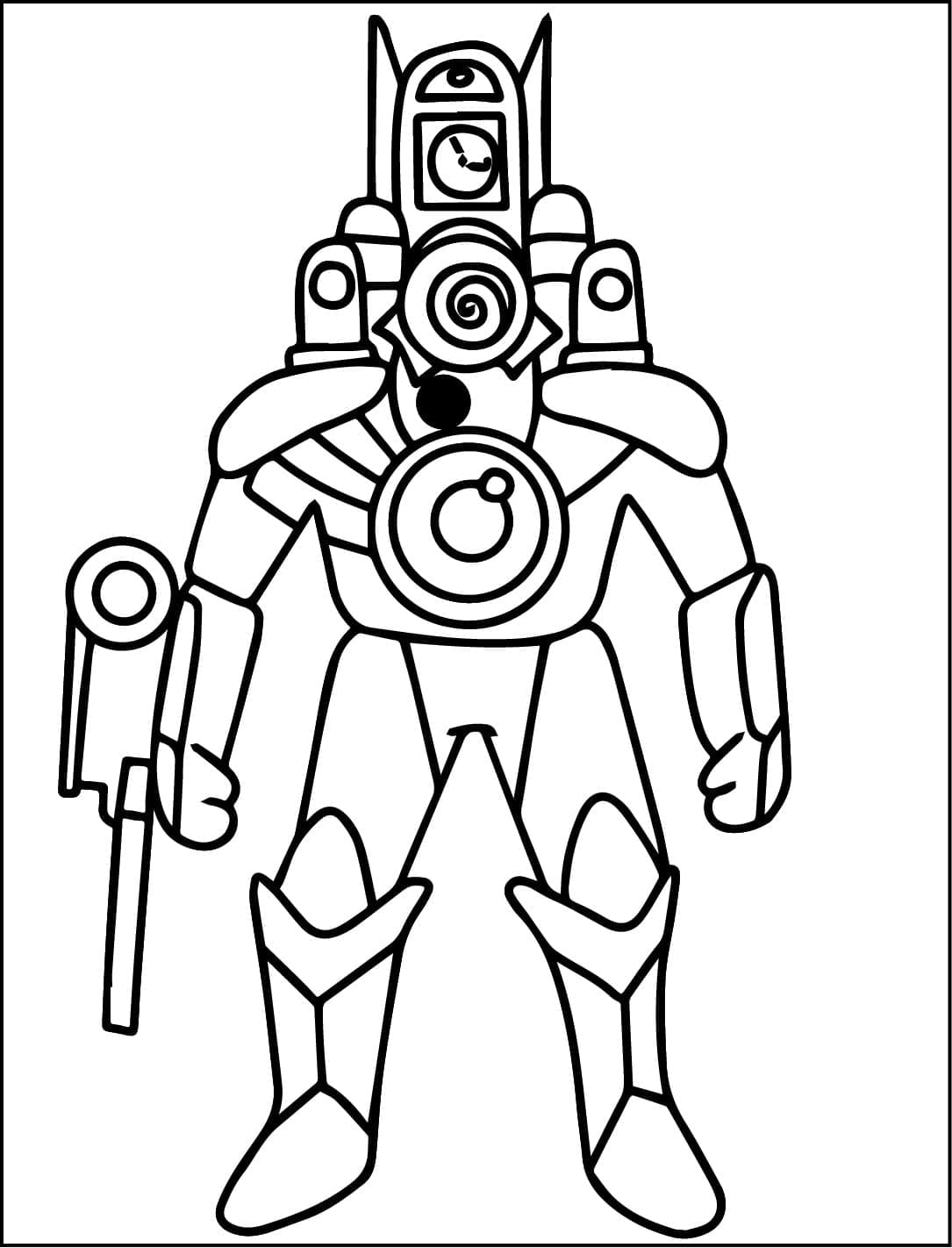 Desenho de Titan Clock Man de Skibidi Toilet para Colorir e Pintar