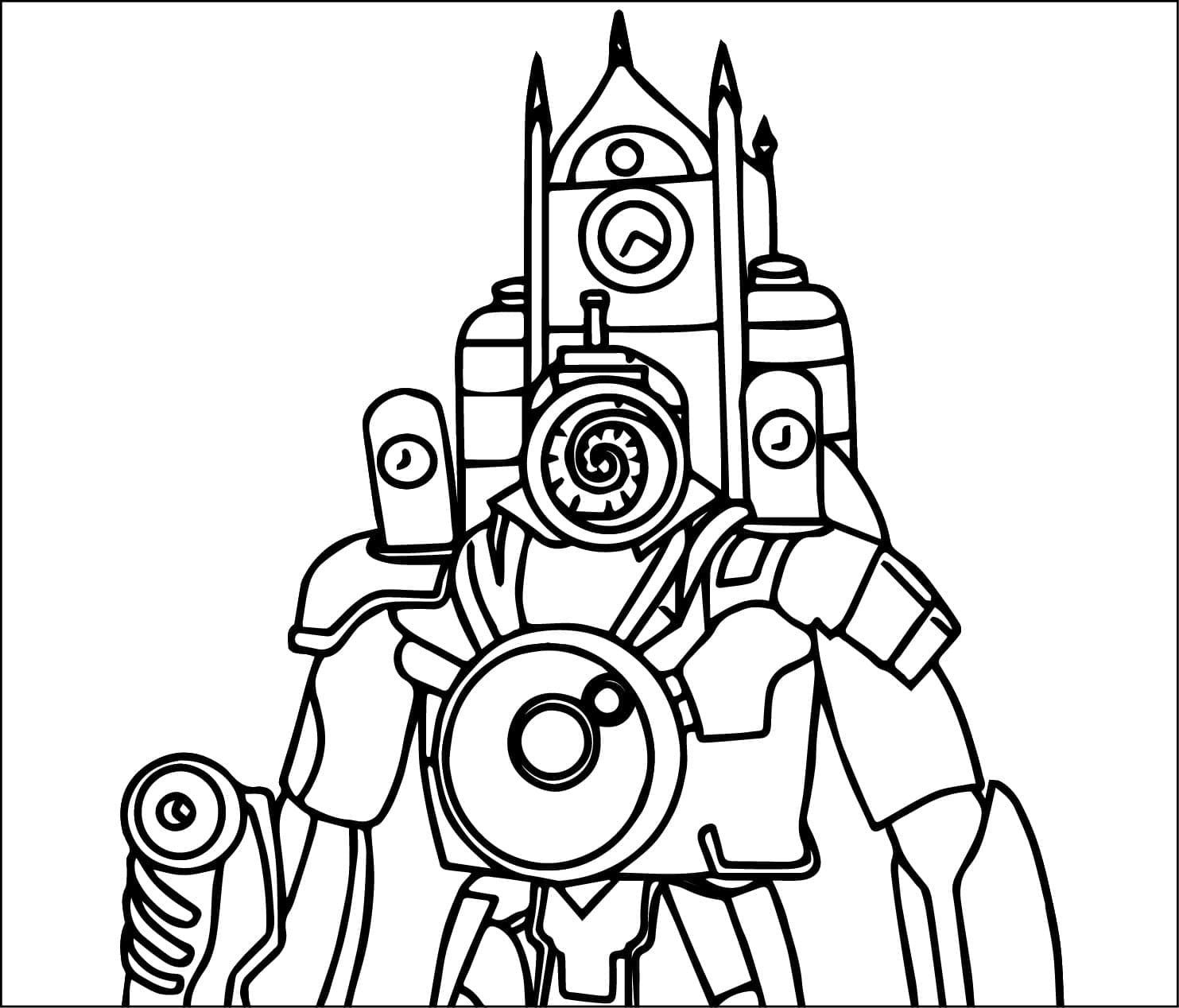Desenho de Titan Clock Man para Colorir e Pintar