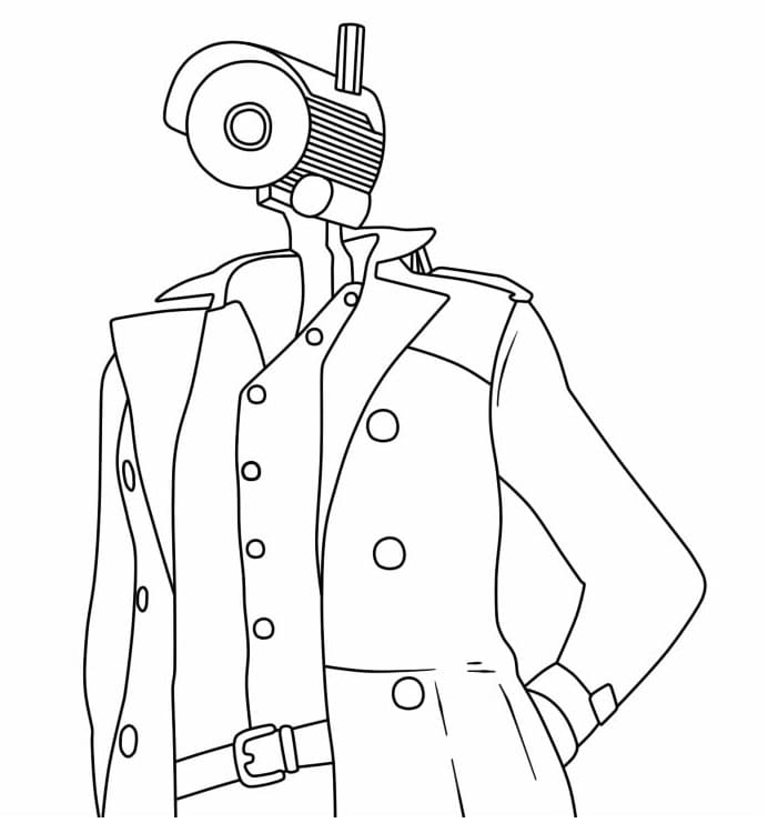 Desenho de Camerawoman de Skibidi Toilet para Colorir e Pintar