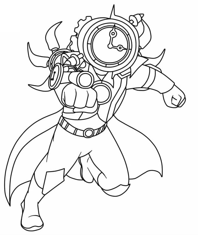 Desenho de Clockman de Skibidi Toilet para Colorir e Pintar