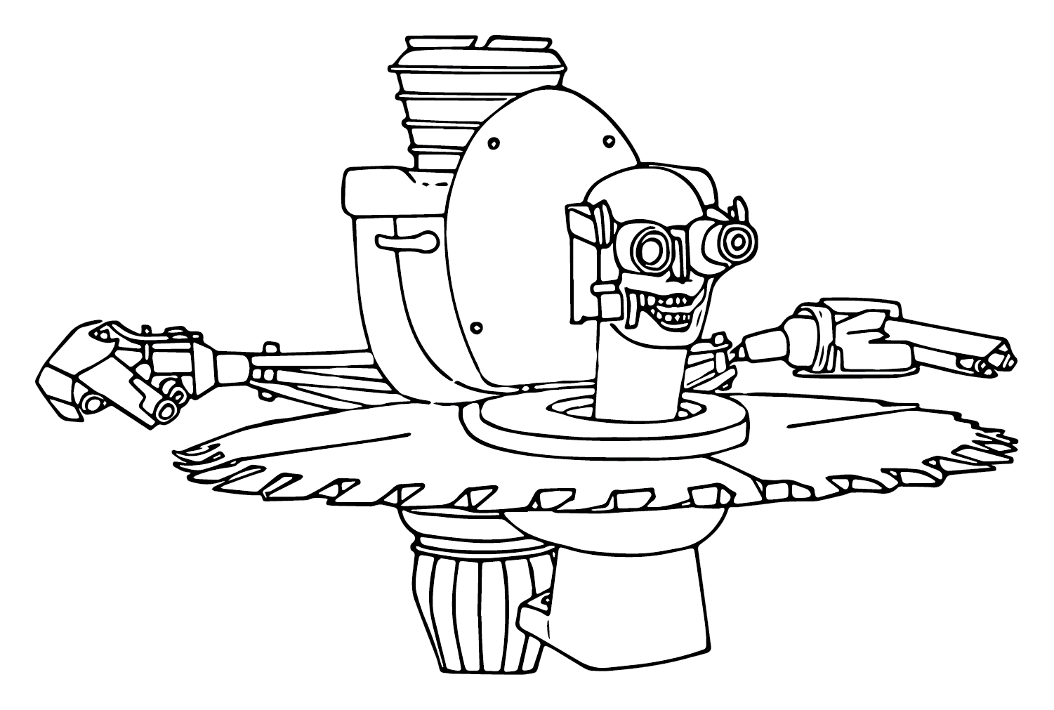 Desenho de Flying Buzzsaw de Skibidi Toilet para Colorir e Pintar