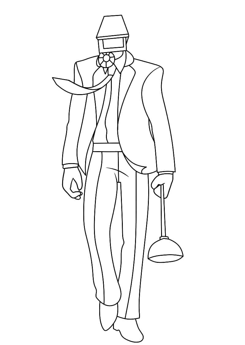 Desenho de Imagem de Cameraman Skibidi Toilet para Colorir e Pintar