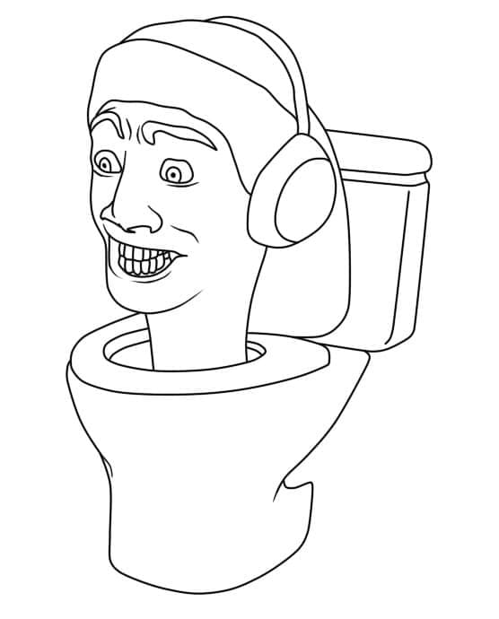Desenho de Imagem de Skibidi Toilet para Colorir e Pintar
