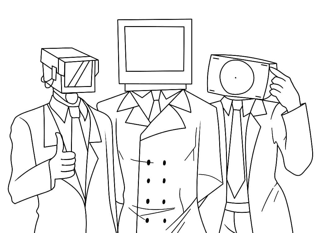 Desenho de Personagens do Skibidi Toilet para Colorir e Pintar