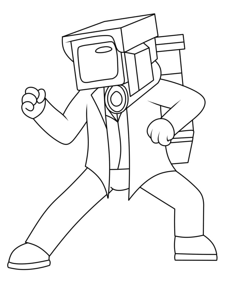 Desenho de Plungerman de Skibidi Toilet para Colorir e Pintar