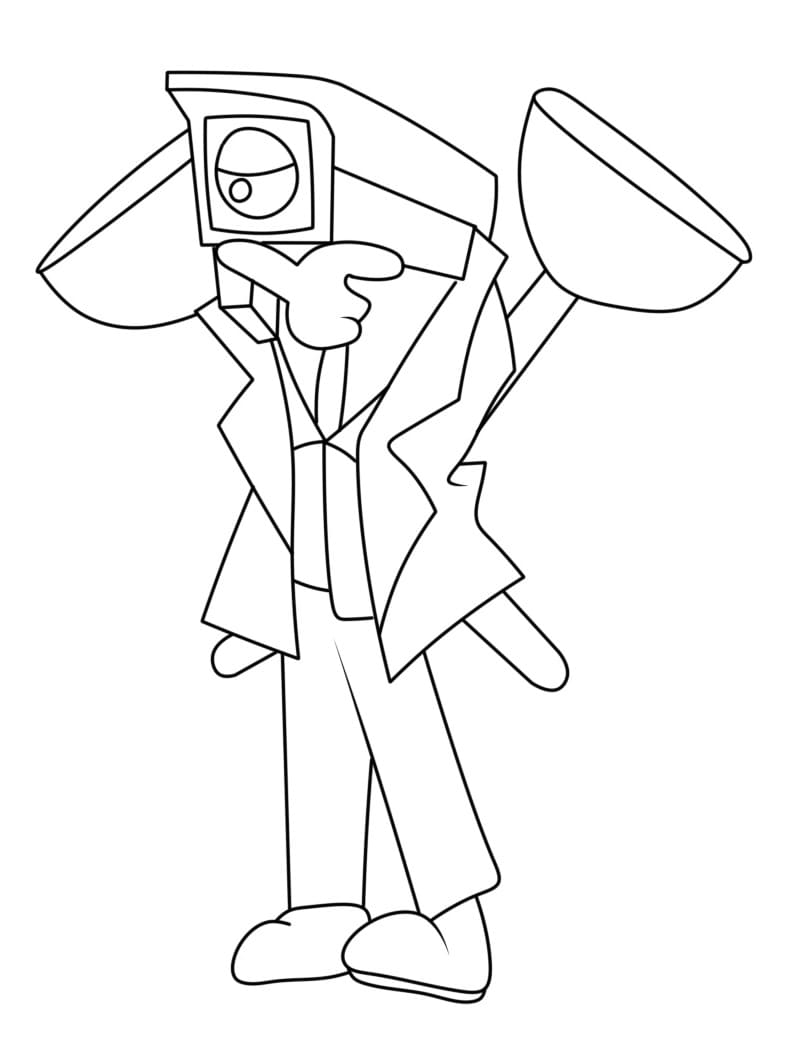 Desenho de Plungerman Skibidi Toilet para Colorir e Pintar