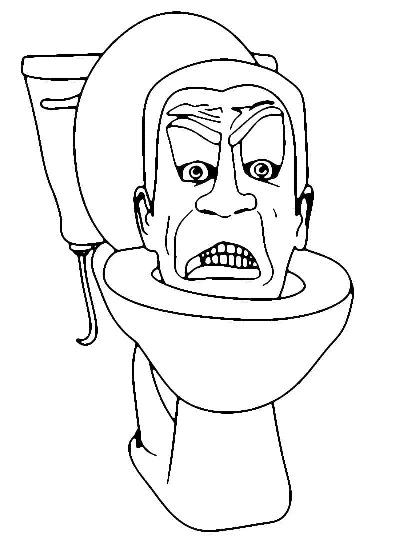 Desenho de Skibidi Toilet 1 para Colorir e Pintar