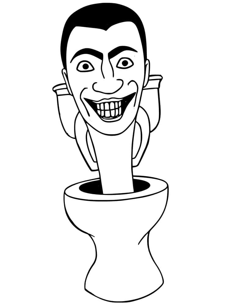 Desenho de Skibidi Toilet 2 para Colorir e Pintar