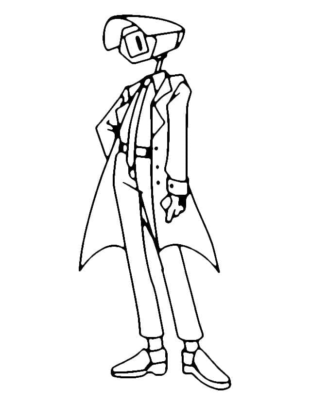 Desenho de Skibidi Toilet Cameraman para Colorir e Pintar