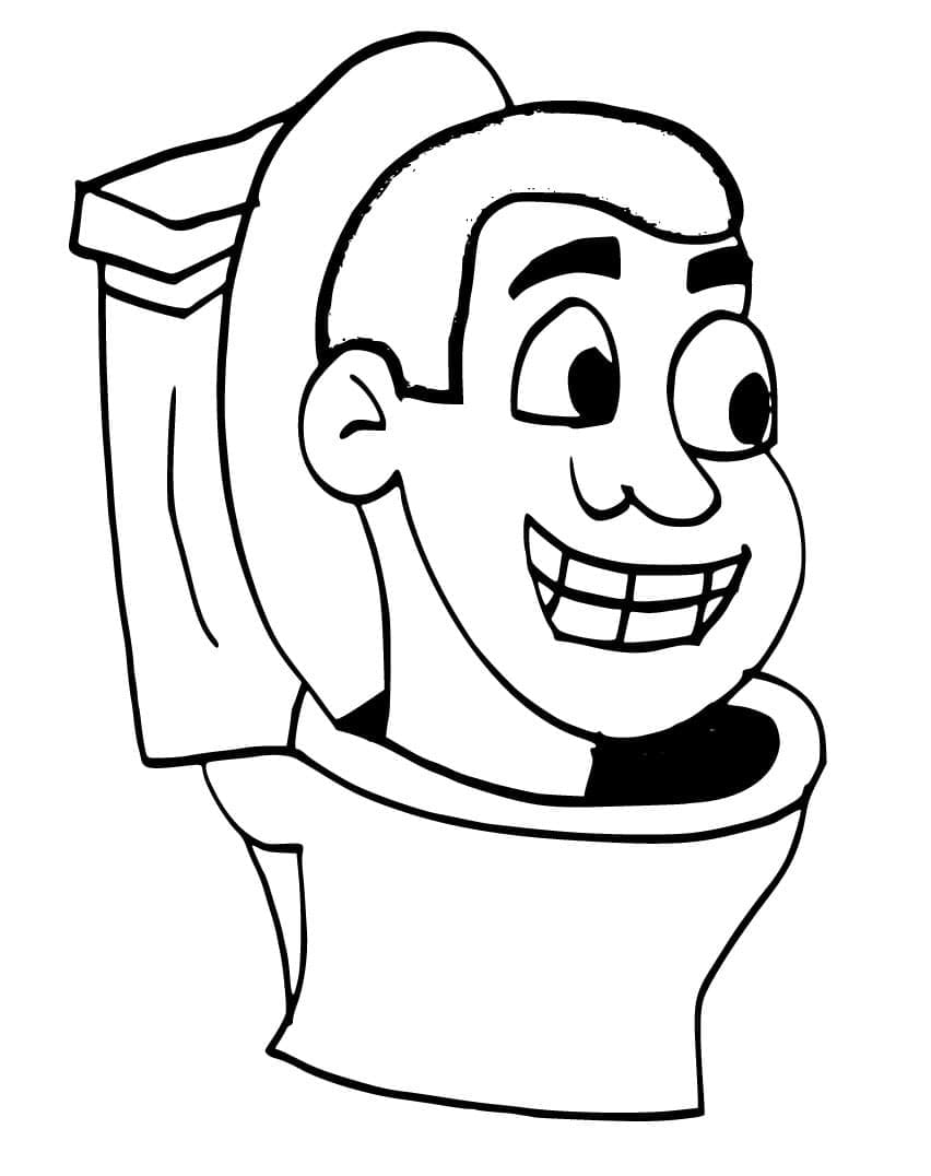 Desenho de Skibidi Toilet Engraçado para Colorir e Pintar