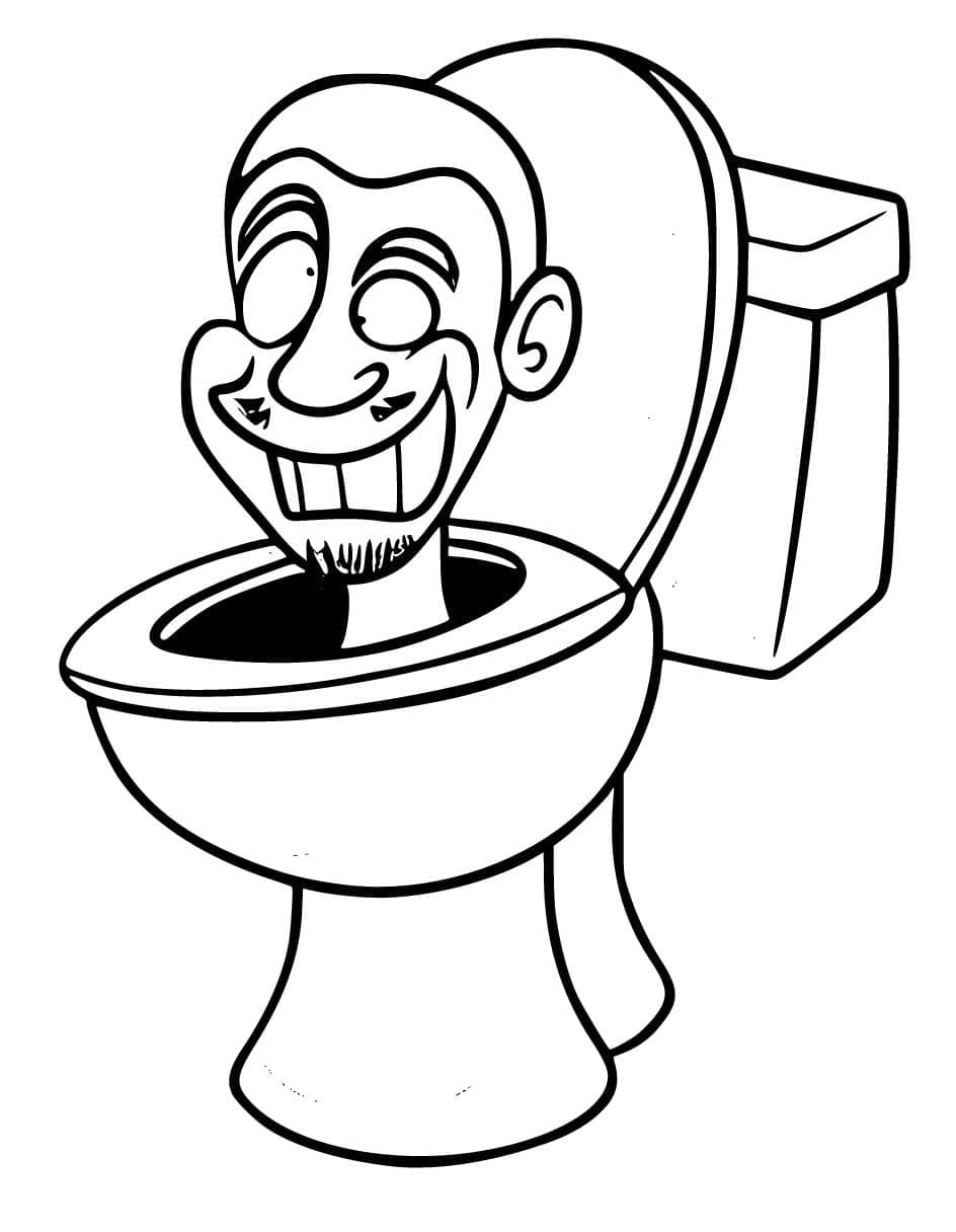 Desenho de Skibidi Toilet Grátis para Crianças para Colorir e Pintar