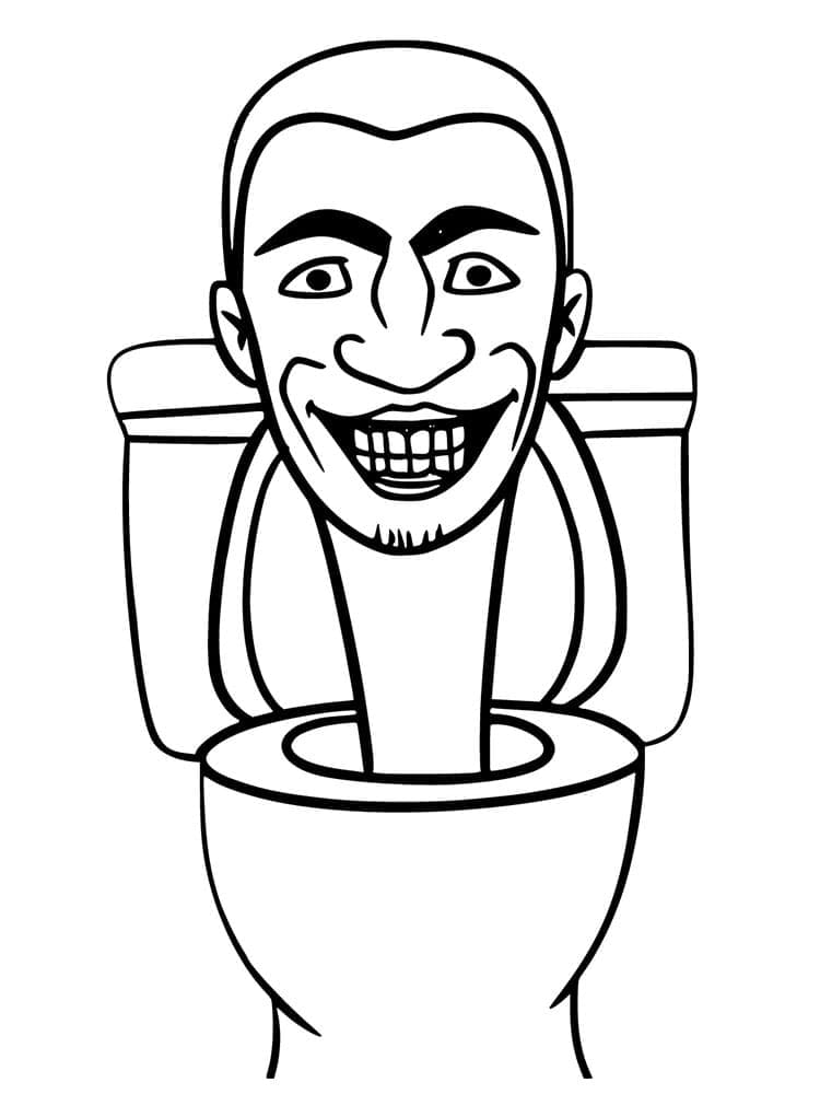 Desenho de Skibidi Toilet Imprimivel para Colorir e Pintar