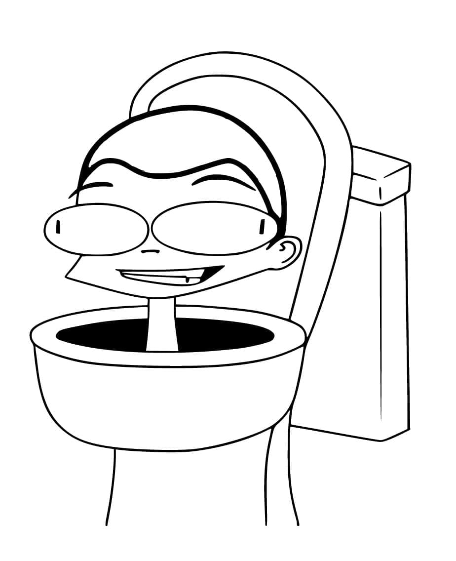 Desenho de Skibidi Toilet para Crianças para Colorir e Pintar