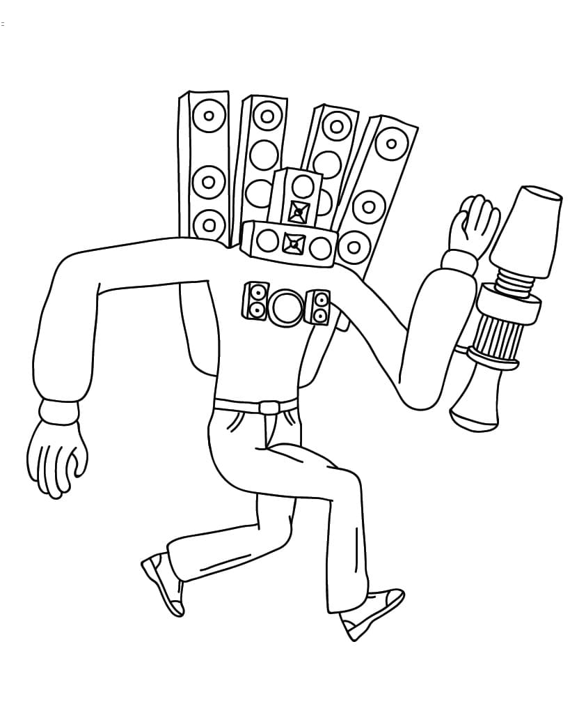 Desenho de Titan Speakerman Skibidi Toilet para Colorir e Pintar