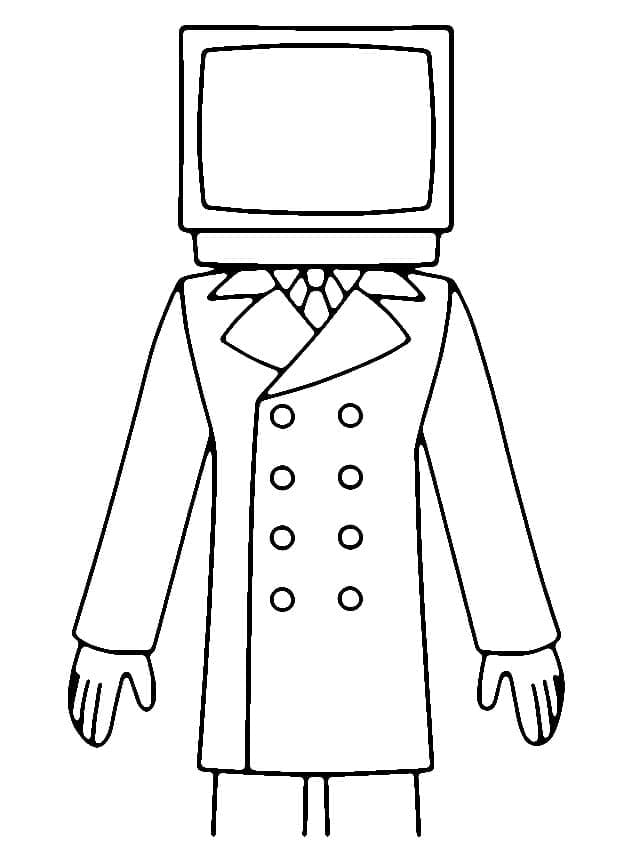 Desenho de Tv Man de Skibidi Toilet para Colorir e Pintar