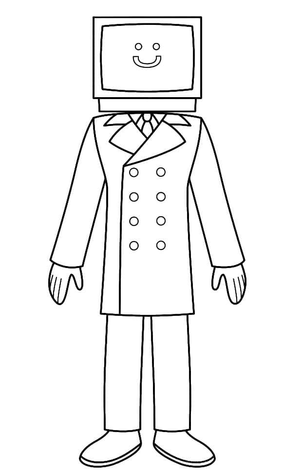 Desenho de Tv Man Skibidi Toilet para Colorir e Pintar