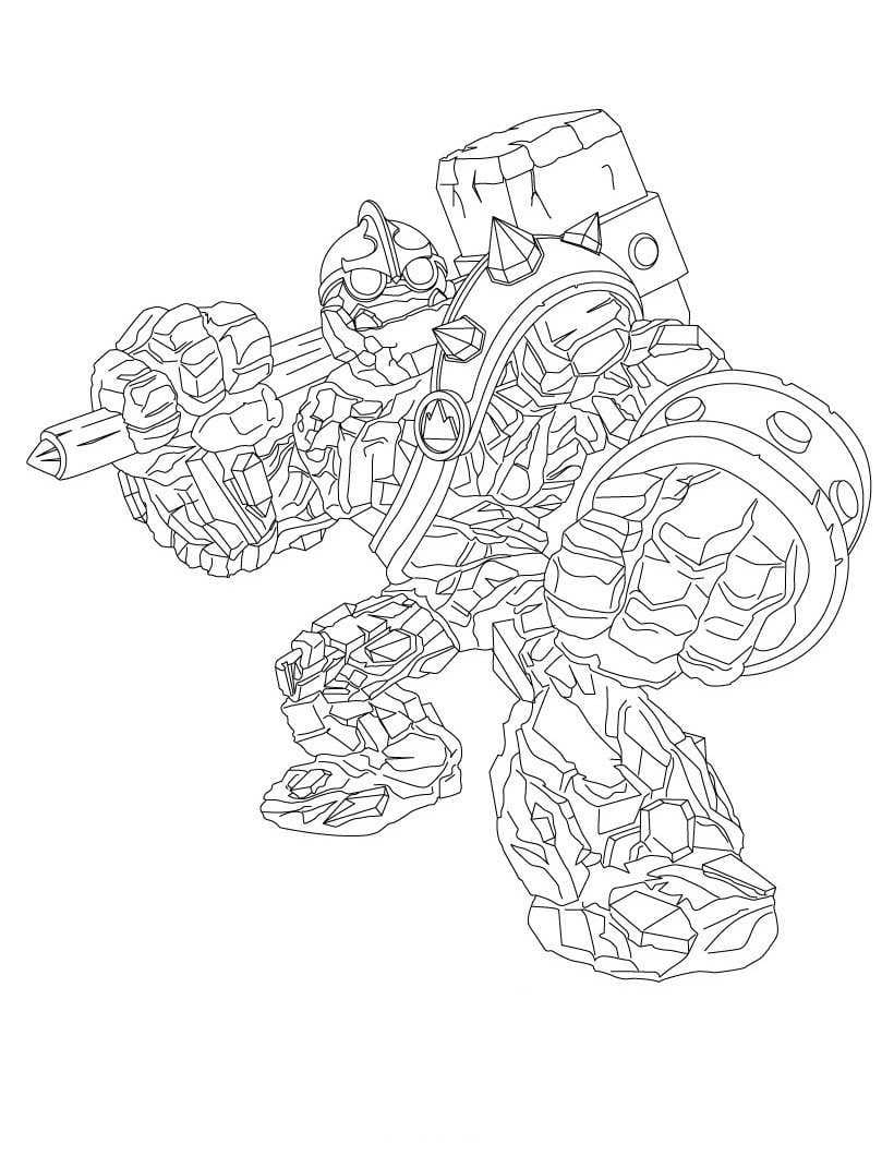Desenho Crucher Skylanders Imprimir e Colorir e Pintar