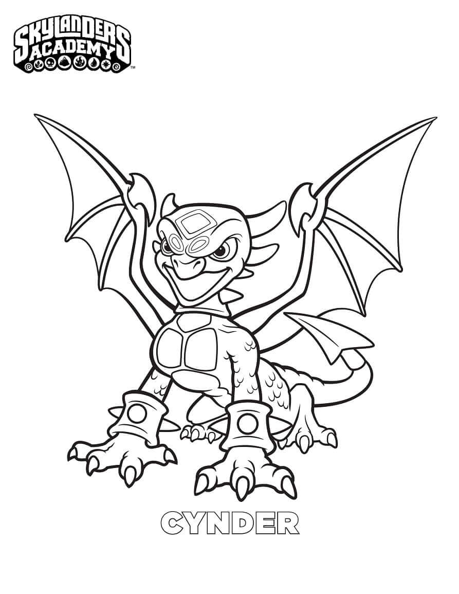 Desenho Cynder Skylanders para Colorir Imprimir e Colorir e Pintar