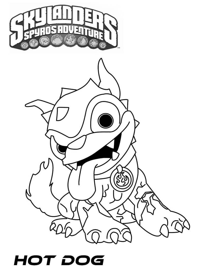 Desenho Hot Dog Skylanders para Colorir Imprimir e Colorir e Pintar