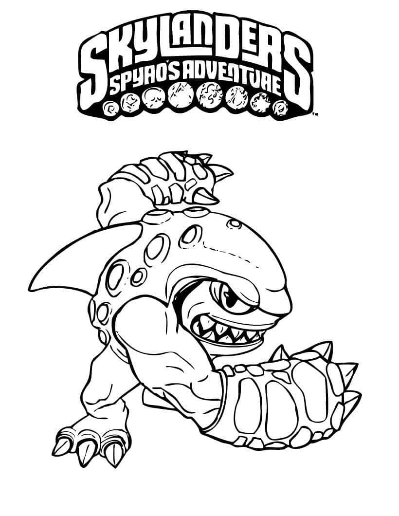 Desenho Imprimivel Terrafin Skylanders para Colorir Pintar