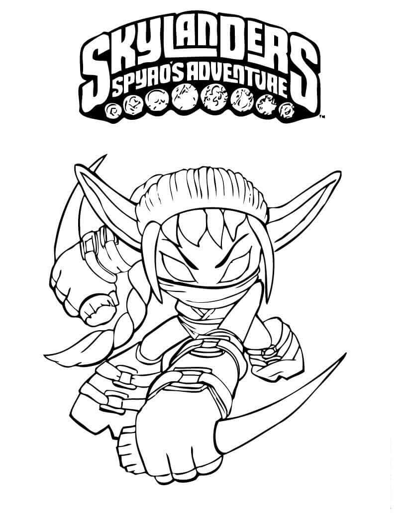 Desenho Stealth Elf Skylanders para Colorir Imprimir e Colorir e Pintar