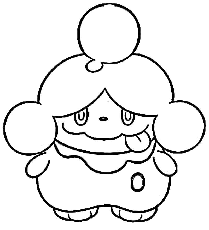 Desenho de Pokemon Slurpuff Engraçado para Colorir e Pintar