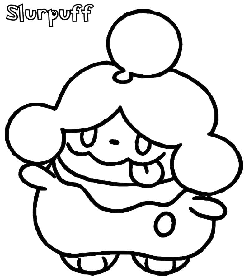 Desenho de Pokemon Slurpuff Feliz para Colorir e Pintar