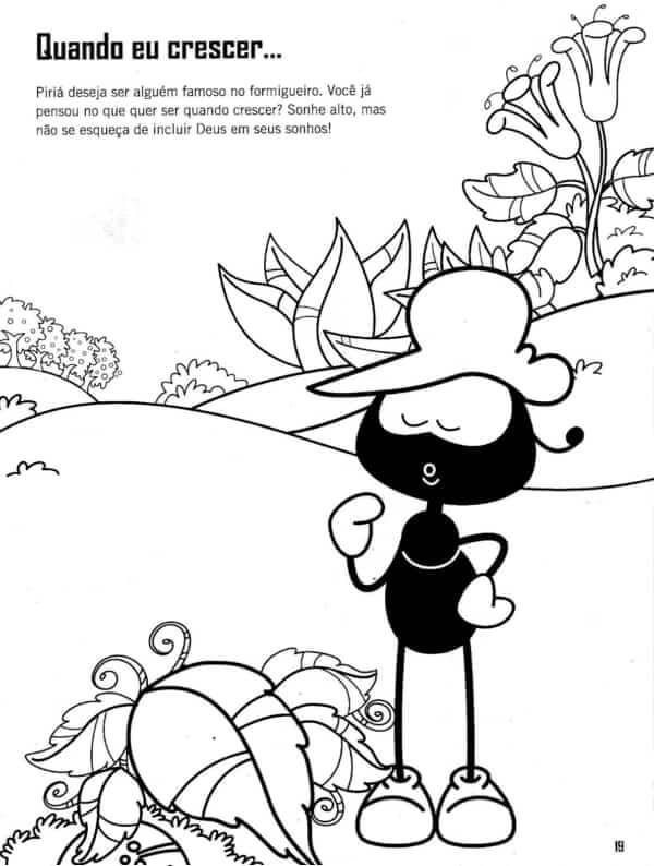 Desenho de Smilinguido Atividade Bíblica para Pintar com Lápis de Cor